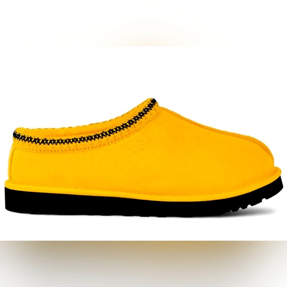 NEW LIMITED YELLOW UGG Men’s Tasman fur Suede Slippers Size 12 - Picture 5 of 9